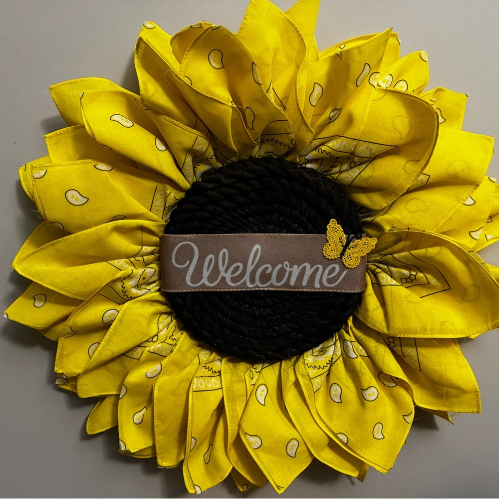 Yellow Sunflower Welcome Wreath